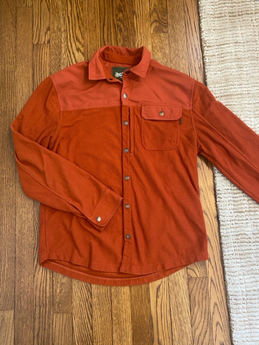 Howler Bros Long sleeve waffle snap shirt - medium